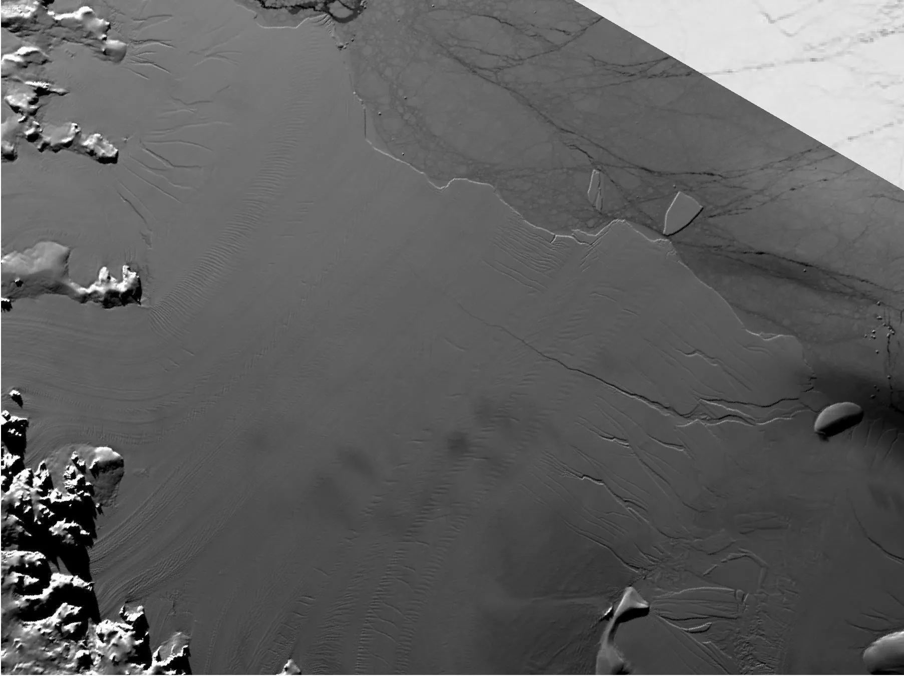 The Larsen C ice shelf releasing iceberg A-68 in 2017.